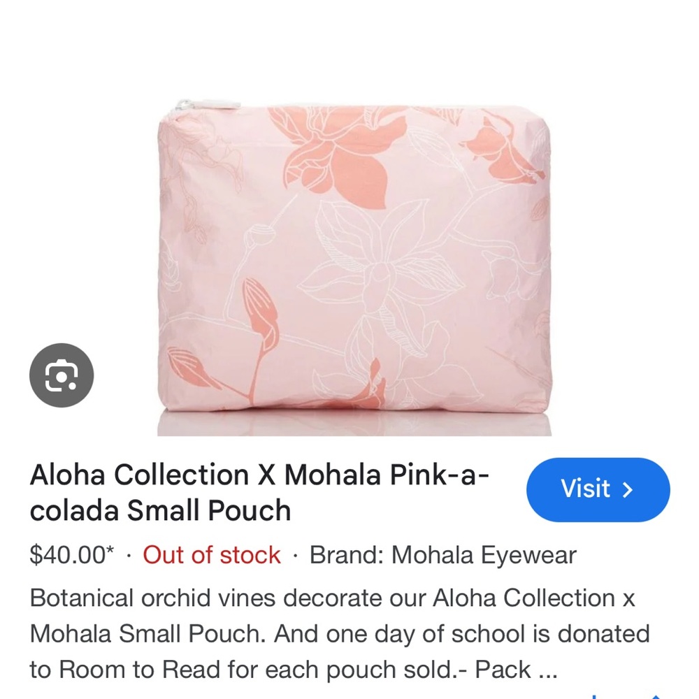 NWT Sold Out Limited Edition Aloha Collection x Mohala Eyewear Small Pouch